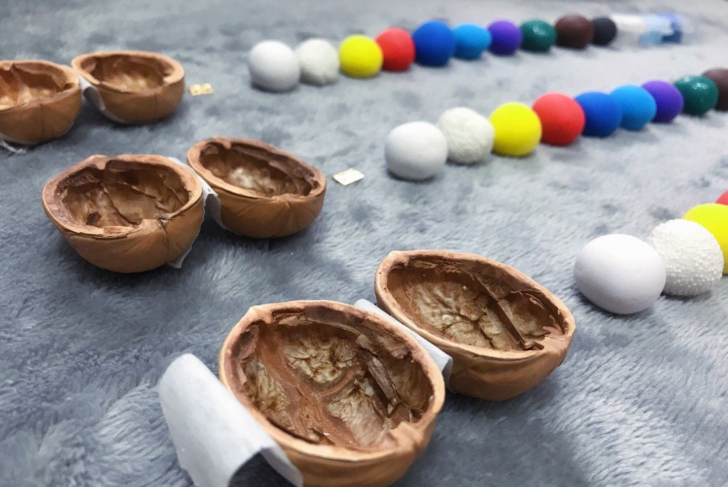 Skorter | Handmade.Walnut Shell Doll House--Mini Library, Tiny World Inside Walnuts