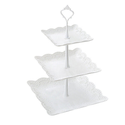 Skorter | 3Tier Cake Stand Afternoon Tea Wedding Party Plates Dinnerware Printed Dish