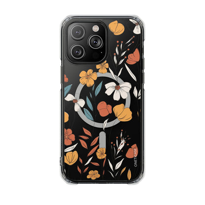 Skorter | Floral Pattern Magnetic Clear Case for iPhone Series
