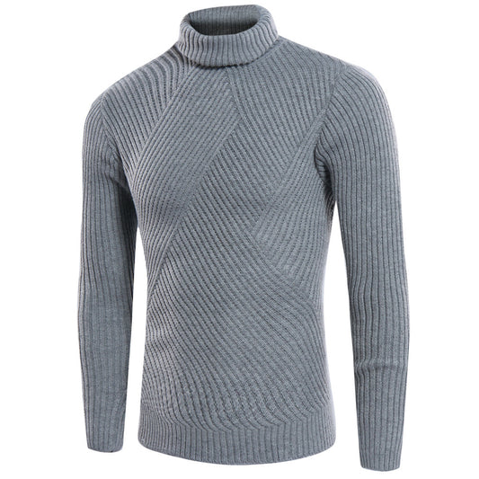 Men's stylish turtleneck sweater with textured design Skorter