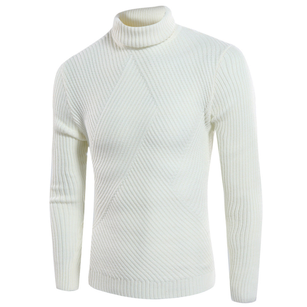 Men's stylish turtleneck sweater with textured design Skorter