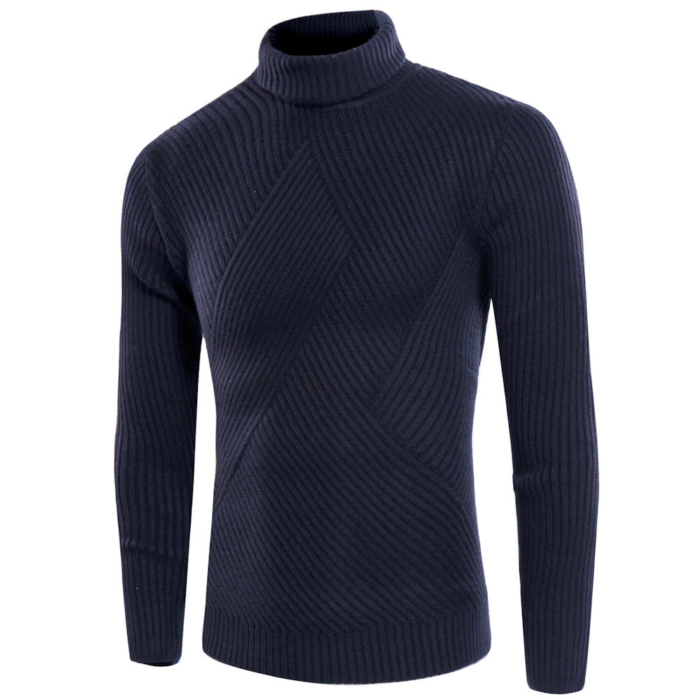 Men's stylish turtleneck sweater with textured design Skorter