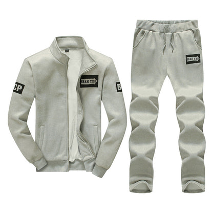 Men's sporty tracksuit set with zipper and side pockets Skorter