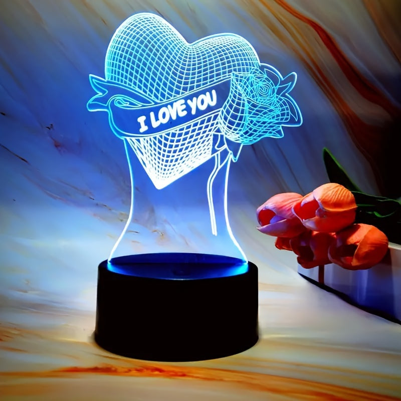 Skorter | HartLicht - 3D LED Illusion Lamp with Touch Control, 7 Colors & USB/Battery Power