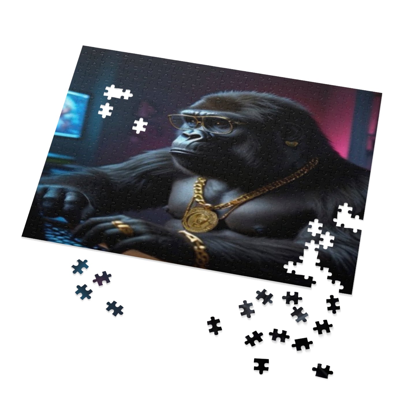 Skorter | Cool Blinged-Out Gorilla Puzzle (30, 110, 252, 500 Pieces)