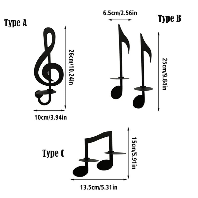 skorter | Black Music Notes Wall Lamp