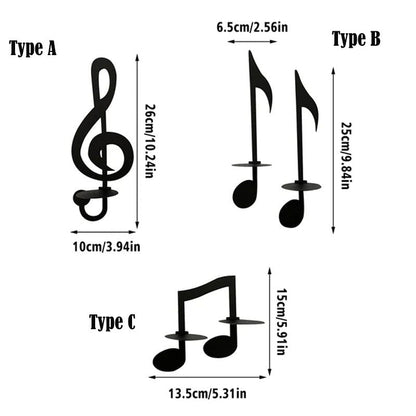skorter | Black Music Notes Wall Lamp