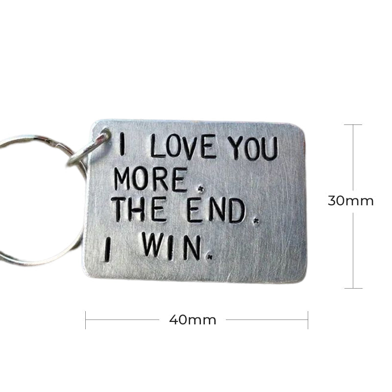 Skorter | "I love you more The end I win" Funny keychain