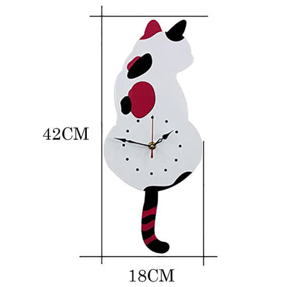 skorter | Nordic Cat Wobble Tail Wall Clock