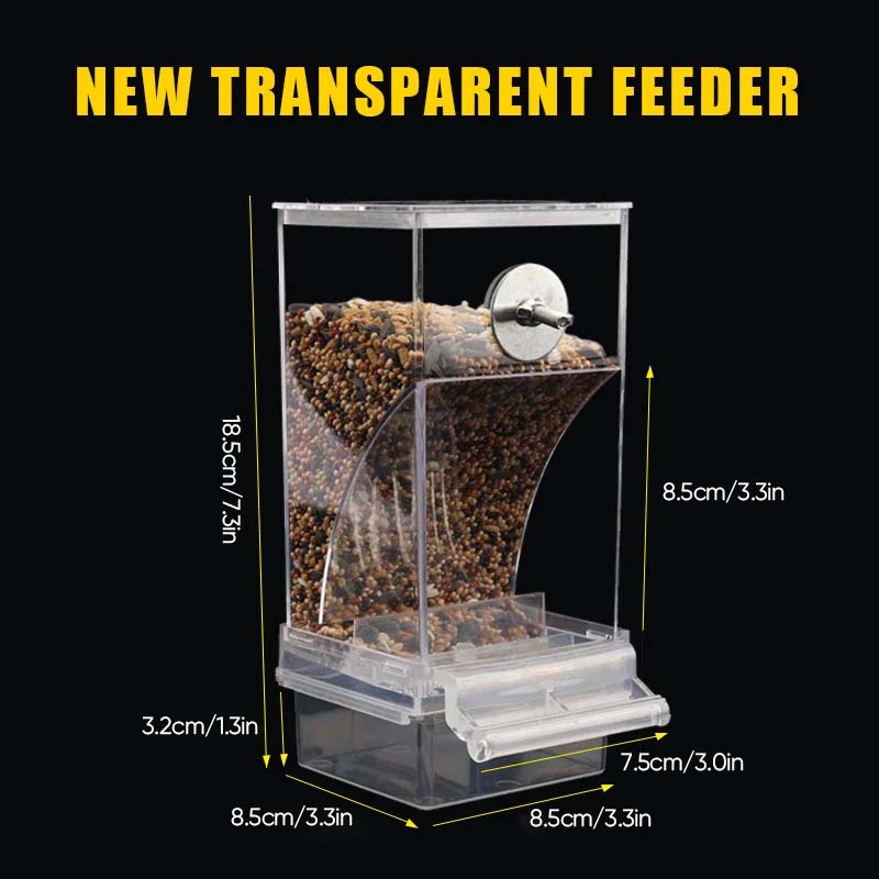 Skorter | Automatic transparent bird feeder without spills
