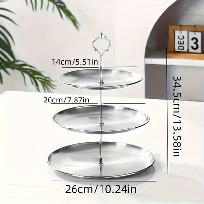 Skorter | SteelTower - 3-layer stainless steel cake stand | Serving platter for desserts and fruits