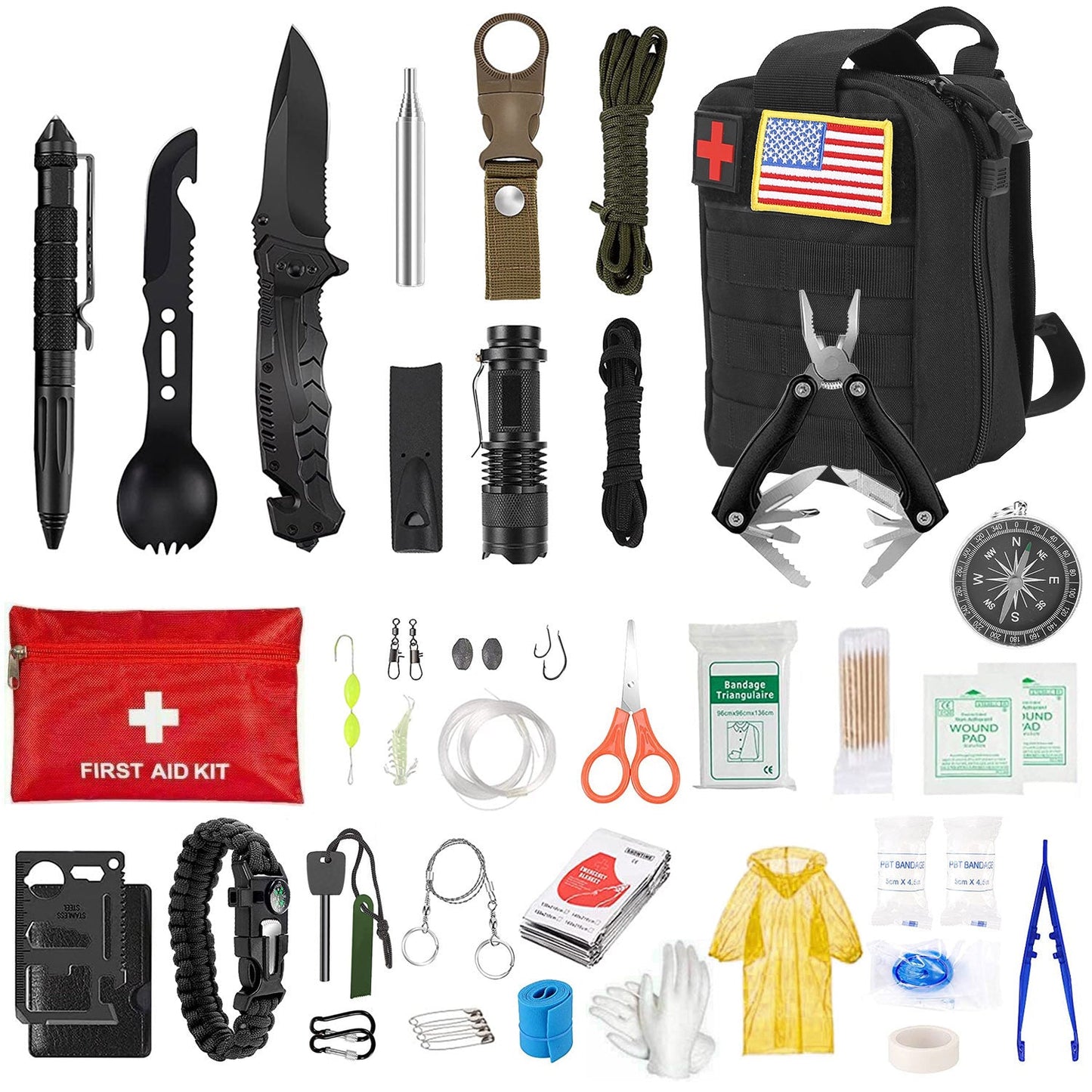 Skorter | 47-Pieces: Emergency Survival Gear EDC Equipment Tools with Bag