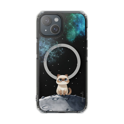 Skorter | Fluff's - Nebula the Siamese in Space Magnetic Clear Case for iPhone Series