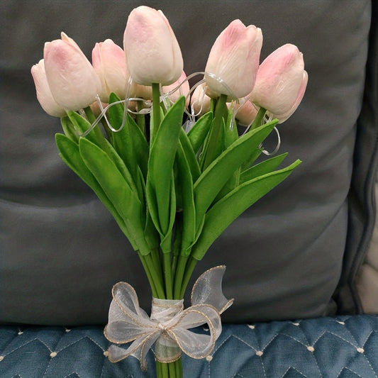 Skorter | LumiBloom - 10 Pieces Tulip LED Lamps, Handmade Bouquet Table Lamps, Perfect