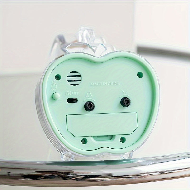 Skorter | CrystalFruit - Elegant Apple-Shaped Alarm Clock with Night Light