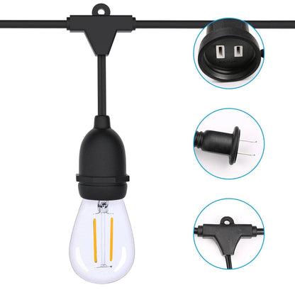 Skorter | 48 Ft. LED Light Chains Outdoor Commercial Quality Waterproof Bulbs