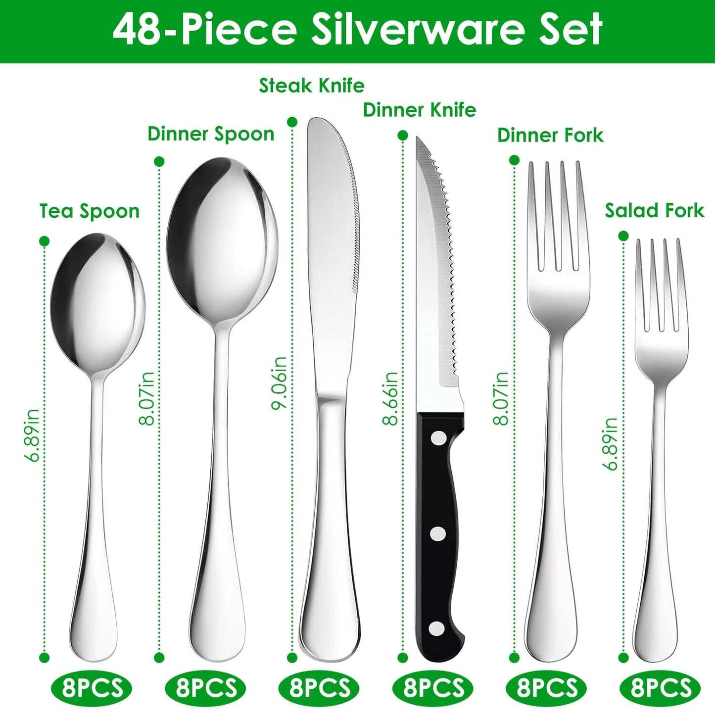 Skorter | 48-piece: Cutlery set in stainless steel