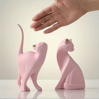 Skorter | Modern Resin Cat Figurine – Nordic Style Decor