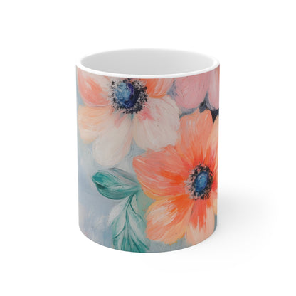 Skorter | Floral Print Blue Mug