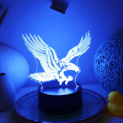 Skorter | EagleLight - 3D LED Night Light with Touch Control, 7 Colors USB Table Lamp