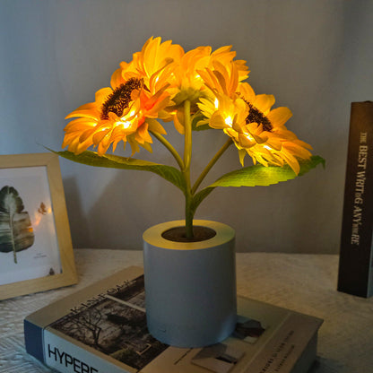 Skorter | LED Sunflower Table Lamp - Decorative Lighting Fixture for Home Decor & Nightstand Use