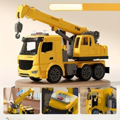 Skorter | Crane Truck Toy with Light & Sound – Movable Boom for Construction Role Play