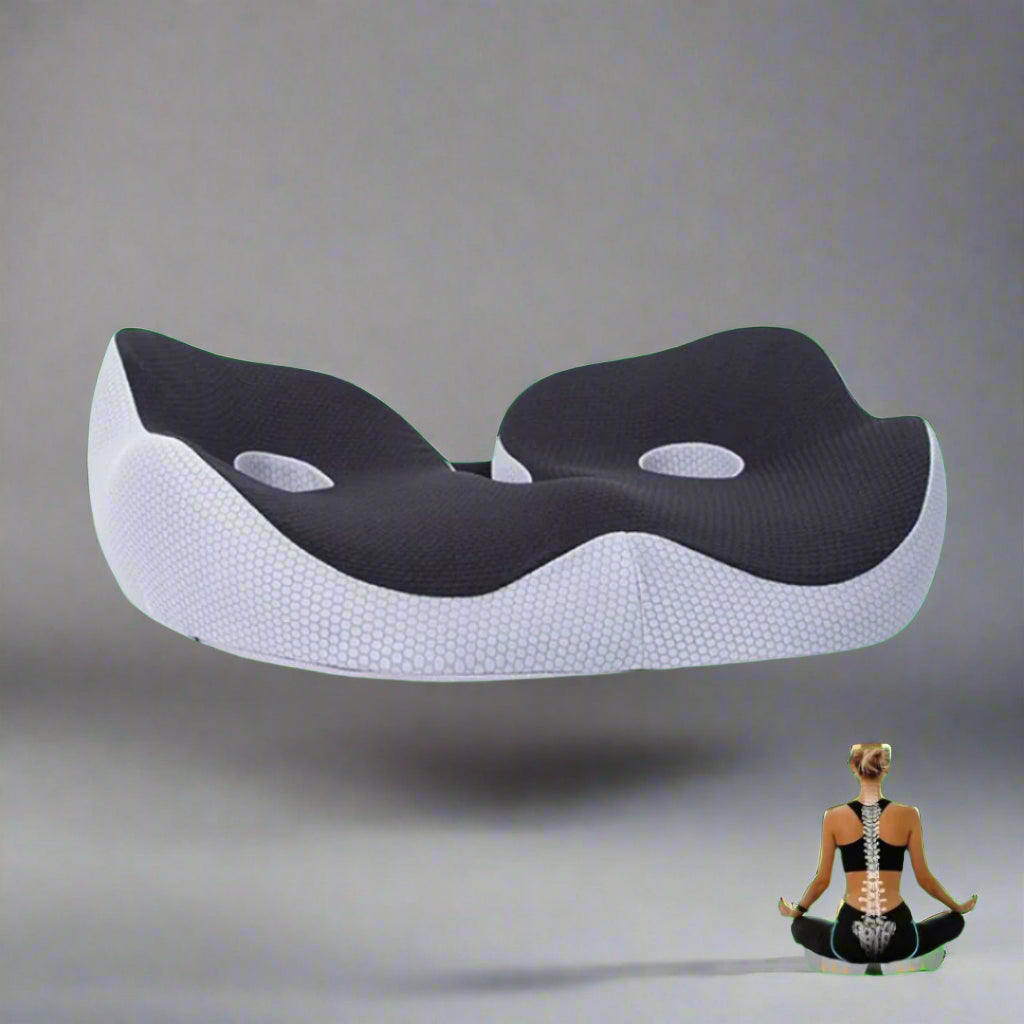 Skorter | Adjustable Memory Foam Seat Cushion for Sit Bone Relief | Ergonomic Design for Office Chair and Car Use