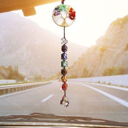 skorter | 7 Chakra Stone Healing Crystal Tree of Life Decoration