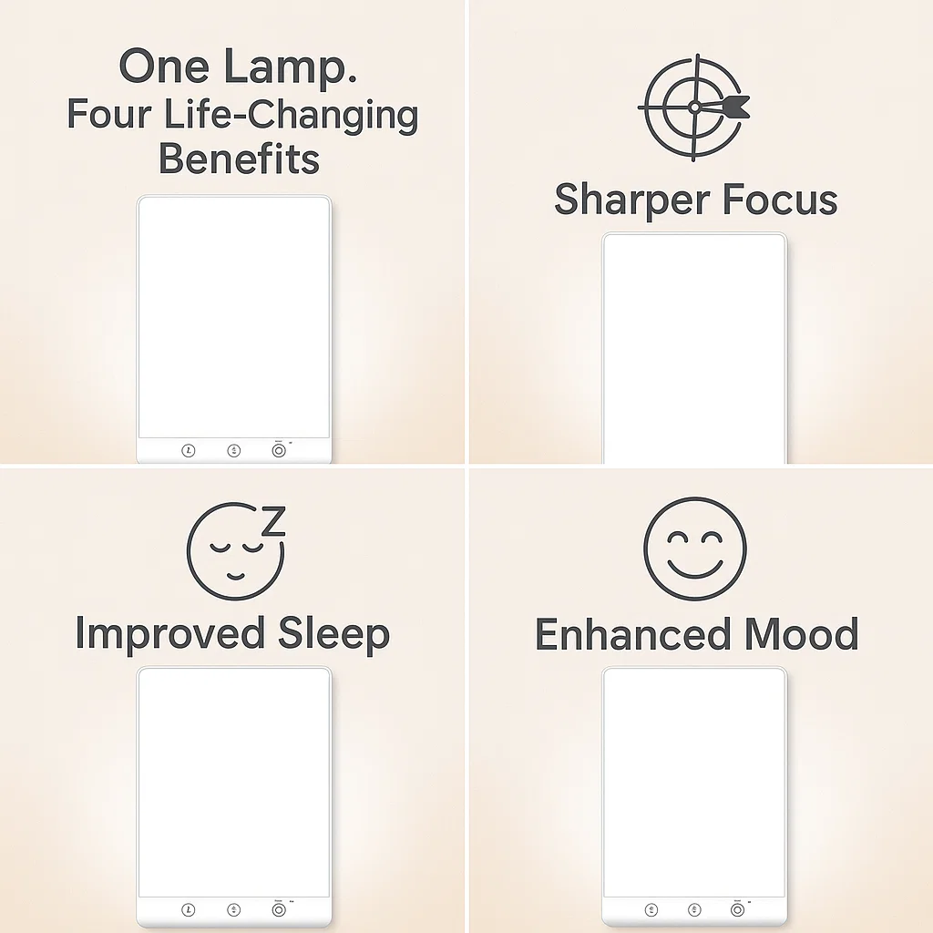 Skorter | SAD Therapy Lamp | Light Therapy for Seasonal Affective Disorder, Mood Enhancement & Energy Boosting