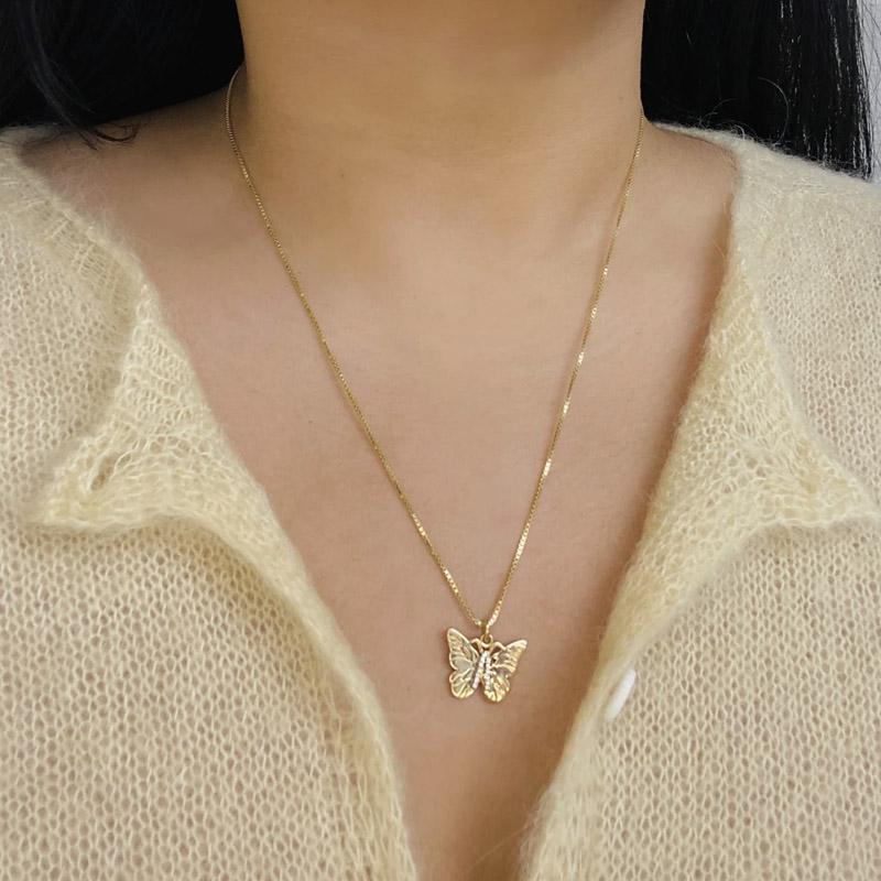 Skorter | Butterfly Initial "A" Necklace