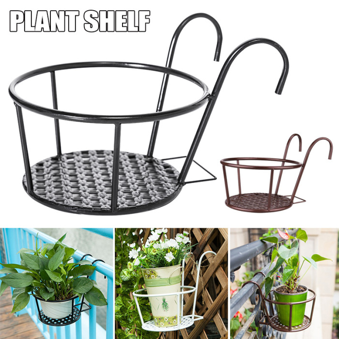Skorter | Hanging Plant Basket made of Metal – Balcony Planter Pot with Hook for Garden and Terrace