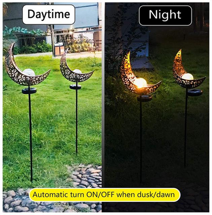 Skorter | Solar Garden Light made of Metal – Waterproof LED Design in Moon, Flame, Sun or Star Shape