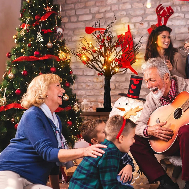 Skorter | Atmospheric Light Tree with Red Birds – Flexible LED Decoration Tree