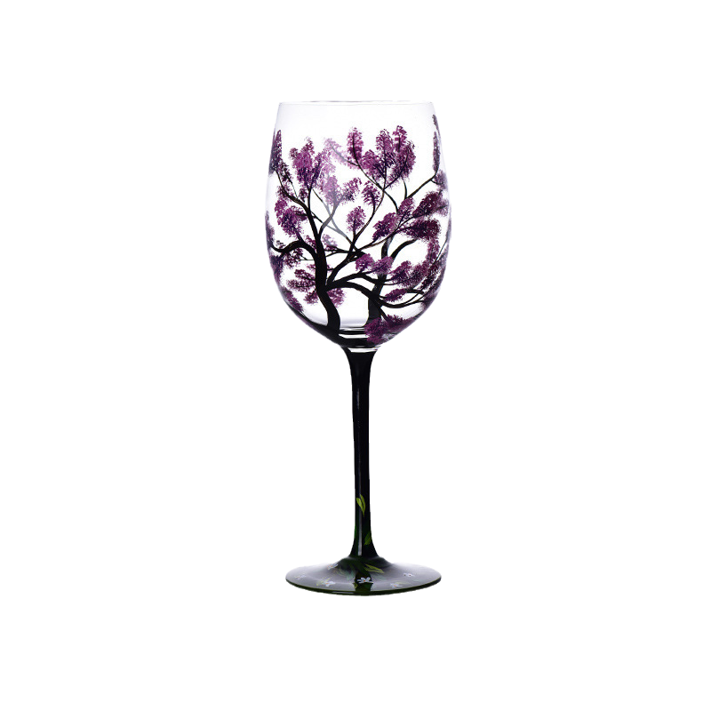 skorter | Four Seasons Tree Wine Glasses - Hand-Painted Art