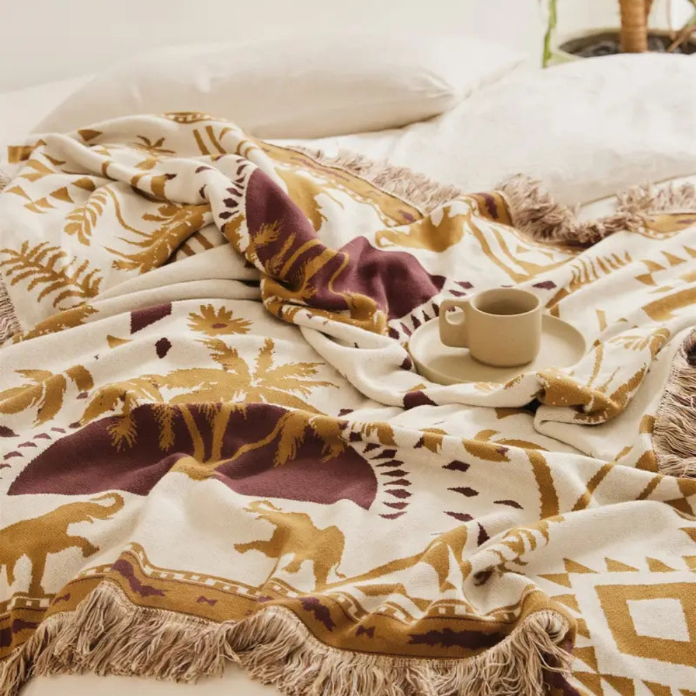 Skorter | Azura Boho Geometric Knit Blanket