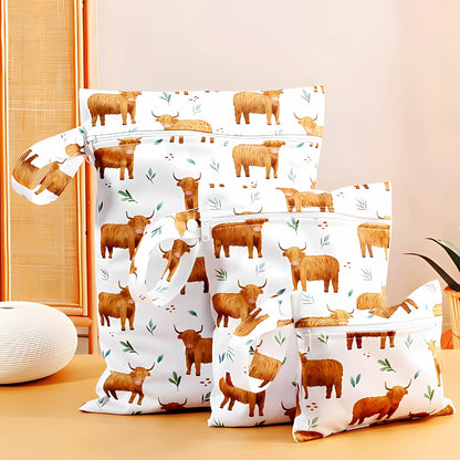 Skorter | Baby Zoo Safari Print Reusable Wet Dry Bag | 3pcs Set