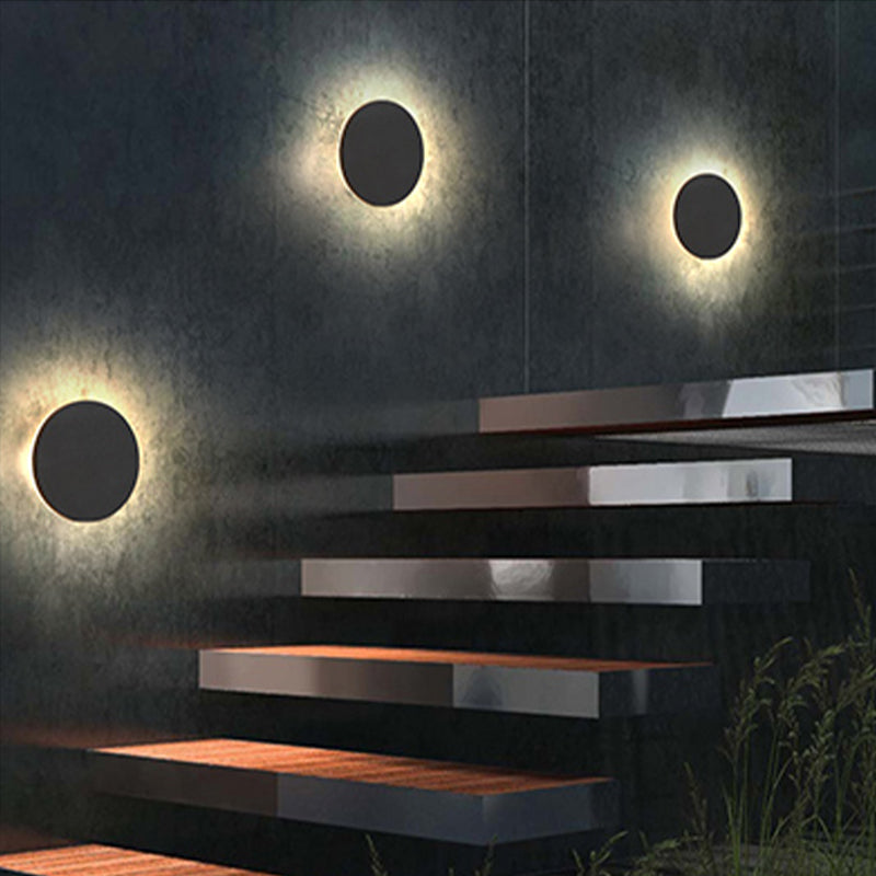 Skorter | LunaGlow - Minimalist LED Wall Lamps Black Metal for Garden and Hallway