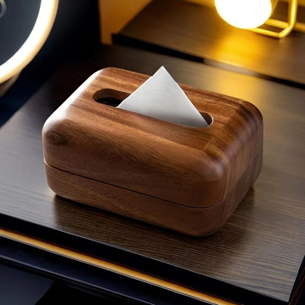 Skorter | Earthtone Wooden Tissue Holder
