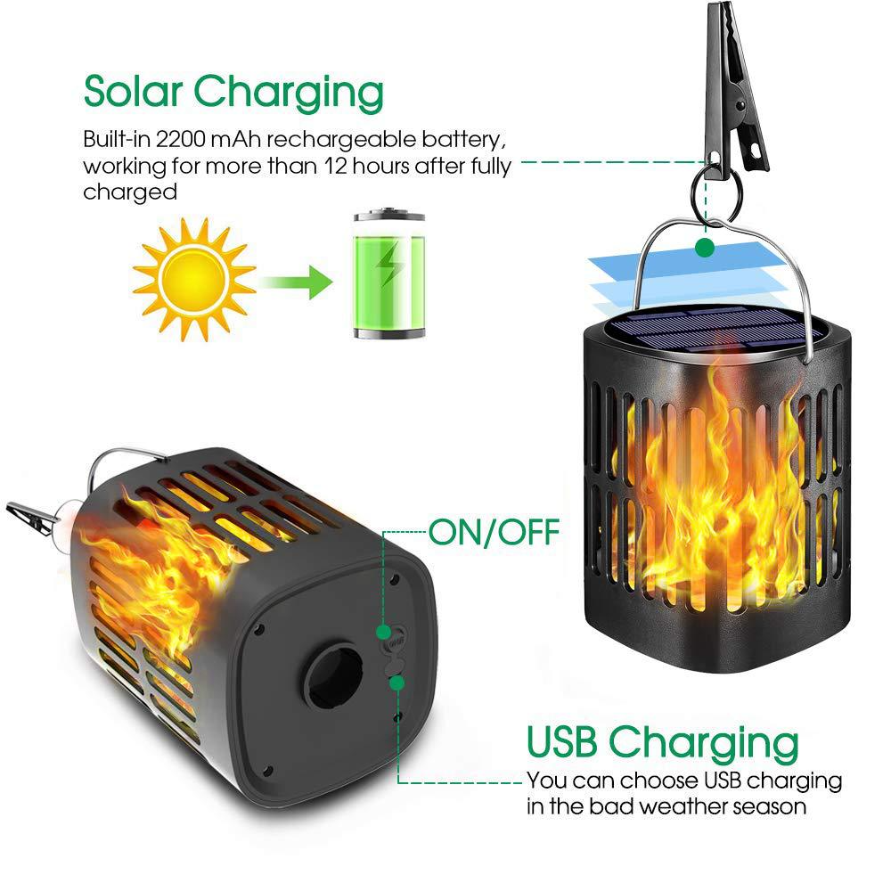 Skorter | Solar LED Flame Lantern – Decorative Outdoor Lighting for Garden and Terrace with Hanging Possibility