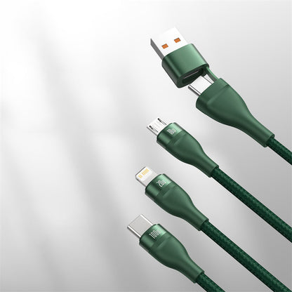 Skorter | 2-to-3 Fast Charging Cable (1.2m), with Double Input and Triple Output, 100W Power, Compatible with PD 20W/QC 18W