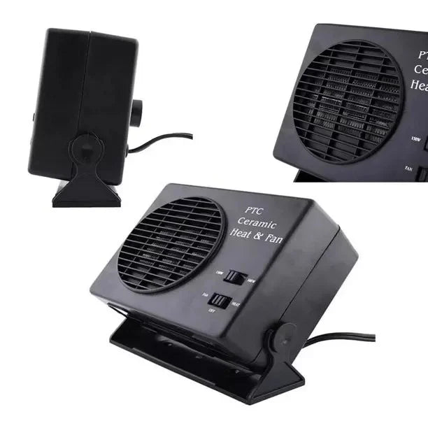 Skorter | 12V Ceramic Car Heater | 150W-300W Portable Fan with Automatic Thermostat for Winter Use in Vehicles