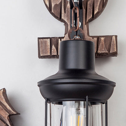 Skorter | Austin Vintage LED Wall Lamp - Anchor, Dining/Living Room, Metal/Wood