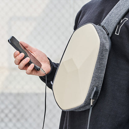 Skorter | Anti-theft, Waterproof, Anti-collision Chest Bag, with Geometric 3D Shell, Side USB Interface, High-quality Protection, Multi-layer Partition Storage, for Travel, Outing, Shopping and More