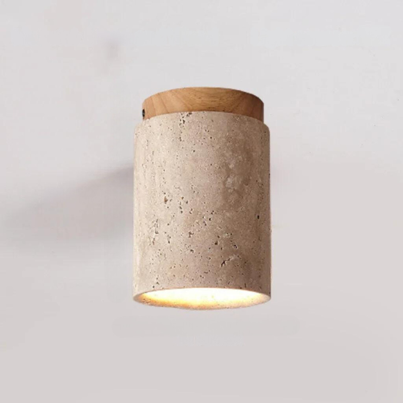 Skorter | LysSten – Built-in travertine chandelier for hallways and staircases