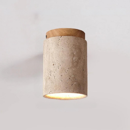 Skorter | LysSten – Built-in travertine chandelier for hallways and staircases