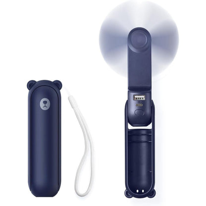 Skorter | 3 In 1 Handheld Mini Fan | USB Rechargeable, Foldable Design & Ideal for Travel, Camping, and Outdoor Activities