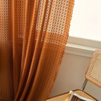 Skorter | Amber Glow Boho Crochet Window Curtain Panel