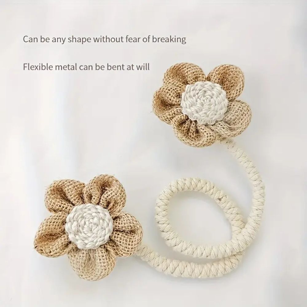 Skorter | Floral Hemp Curtain Tie Back | 2Pcs Set