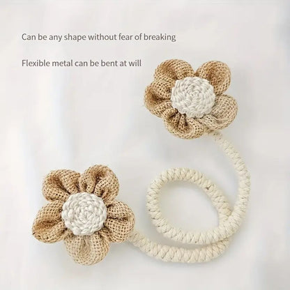 Skorter | Floral Hemp Curtain Tie Back | 2Pcs Set