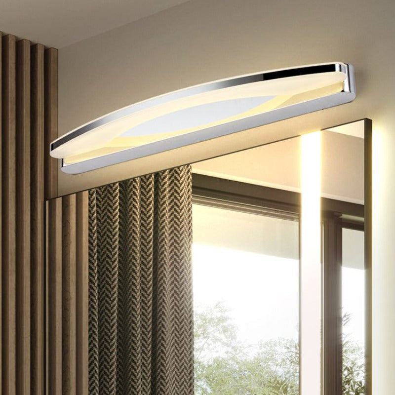 Skorter | Leigh Modern Minimalist Oval LED Wall Lamp Chrome Bedroom/Bathroom Metal Acrylic
